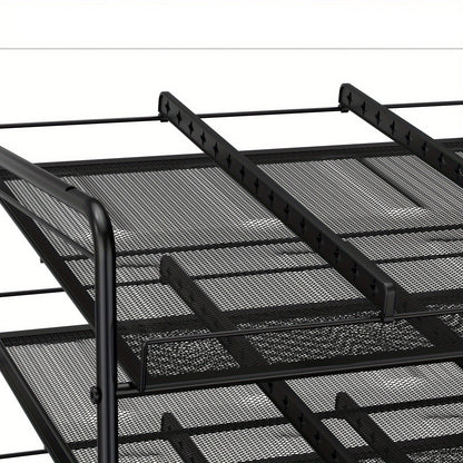 Adjustable Large Metal Can Rack Organizer – Multi-Tier Pantry Shelf for 84 Cans, Space-Saving Kitchen Cabinet Storage with Custom Dividers