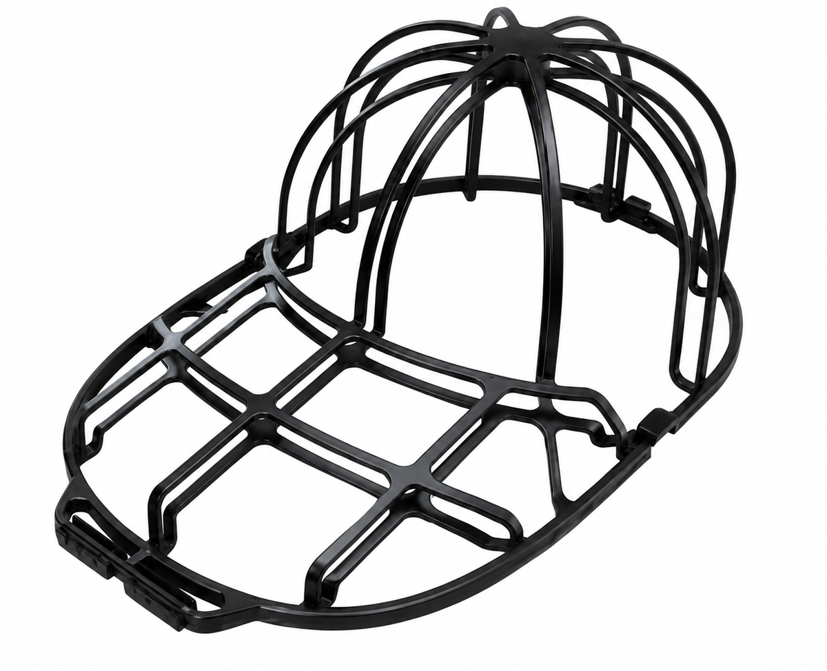 Baseball Cap Washer Cage - Rigid Hat Frame plus Mesh Wash Bag, Holds a Cap's Shape in the Washing Machine or Dishwasher