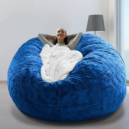 Soft Fluffy Plush Sofa Bean Bag Chair Cover – Faux Fur Slipcover for Cozy Seating, Living Room Decor, Gaming and Lounge Comfort (No Filling Included)