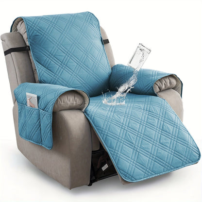 Waterproof Non-Slip Recliner Cover – One-Piece Chair Protector with Side Pockets