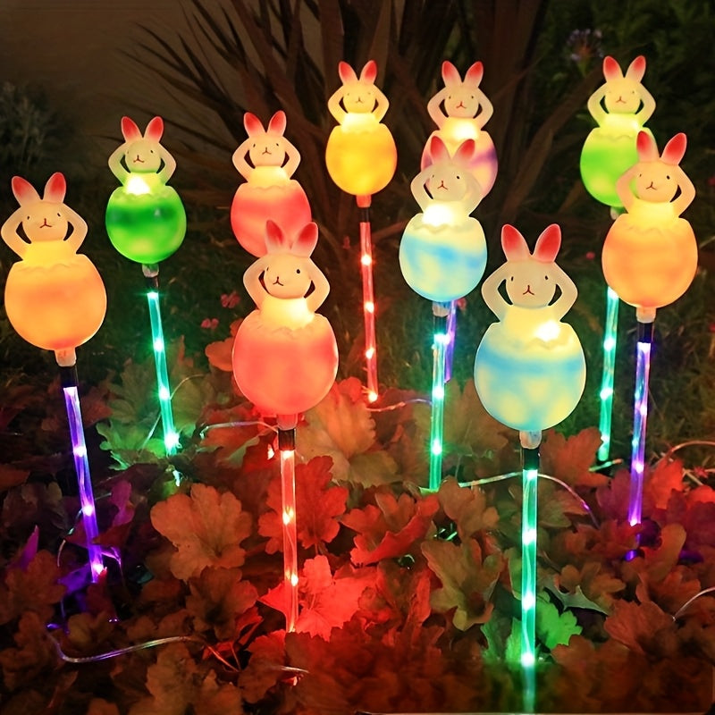 Easter Bunny Eggshell Ground Light String – Glowing Decorative Lights for Festive Yard Displays, Egg Hunts, and Spring Cheer