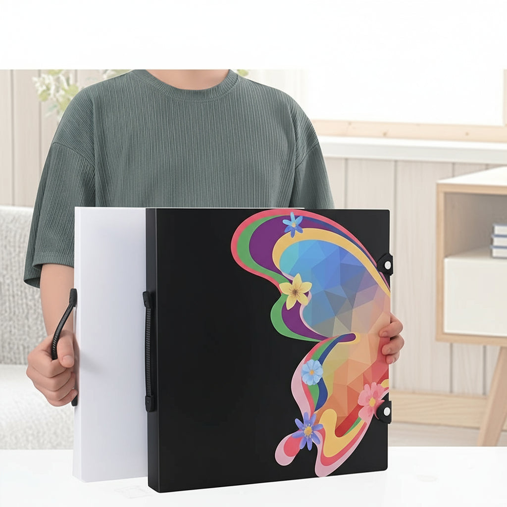 Diamond Painting Storage Portfolio Book – 40-Pocket Folder for Diamond Art Accessories (40.5 x 40.5 cm)