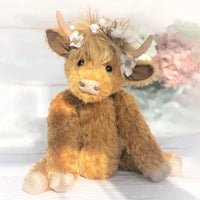 Highland Cow Wearing Flowers