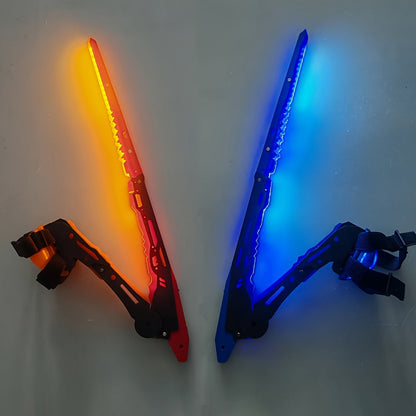 Cyberpunk LED Mantis Knife Set – Futuristic Costume Prop with Neon Edge Detailing for Cosplay, Parties, and Sci-Fi Action Looks