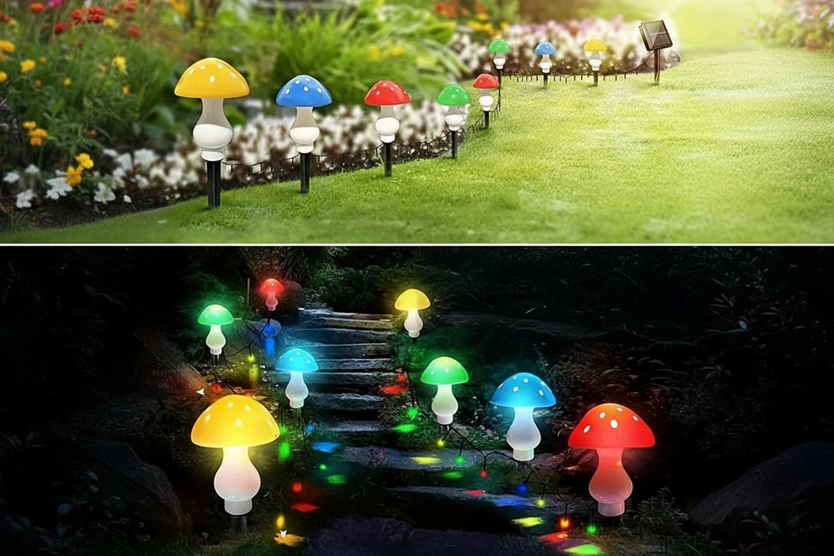 Upgraded Solar Mushroom Lawn Lights – 16-Head Outdoor Garden Decoration Set with 8 Lighting Modes for Christmas, Thanksgiving, Path Accents & Holiday Landscaping