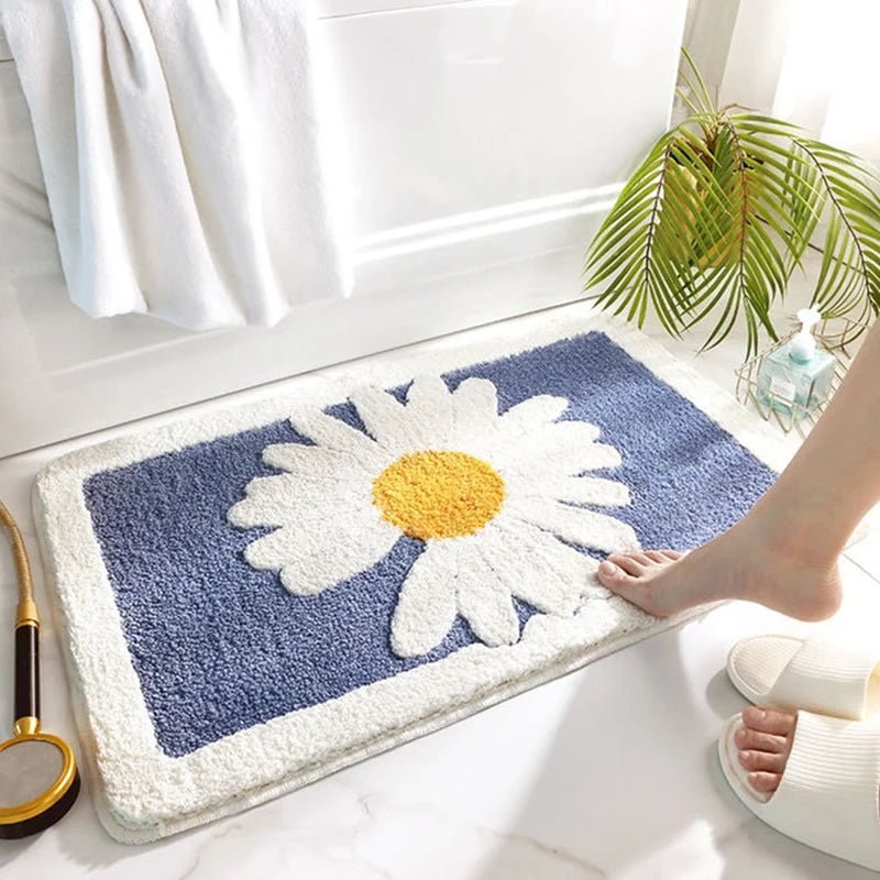 Daisy Microfiber Mat – Ultra-Soft, Super Absorbent & Non-Slip Rug for Kitchen, Bedroom, Bathroom & Living Room Comfort