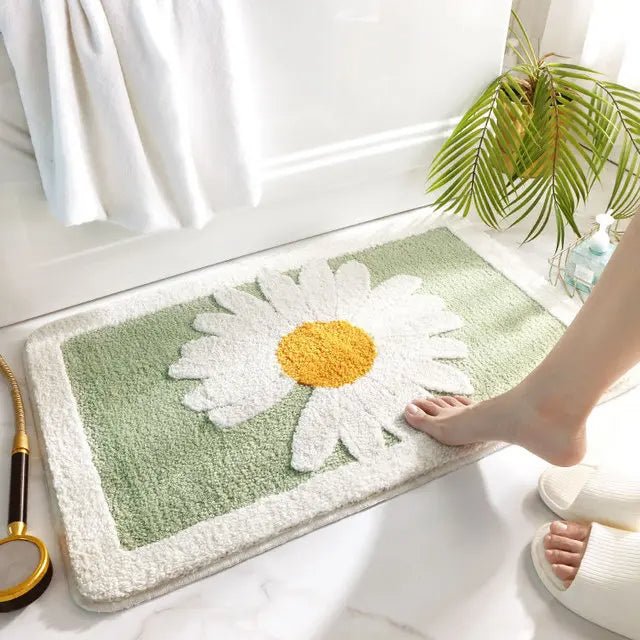 Daisy Microfiber Mat – Ultra-Soft, Super Absorbent & Non-Slip Rug for Kitchen, Bedroom, Bathroom & Living Room Comfort