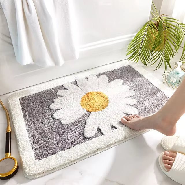 Daisy Microfiber Mat – Ultra-Soft, Super Absorbent & Non-Slip Rug for Kitchen, Bedroom, Bathroom & Living Room Comfort