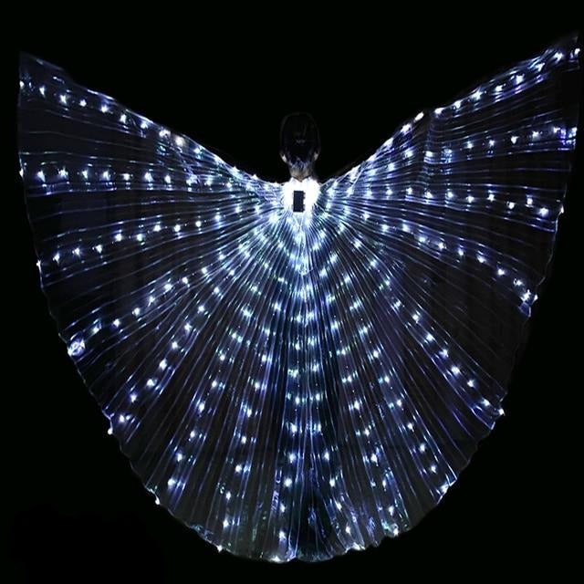 LED Isis Wings - Light-Up Costume Butterfly Wings with Telescopic Rods, 7 Colors, Adult & Child Sizes