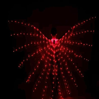 LED Isis Wings - Light-Up Costume Butterfly Wings with Telescopic Rods, 7 Colors, Adult & Child Sizes