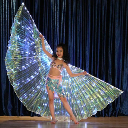 LED Isis Wings - Light-Up Costume Butterfly Wings with Telescopic Rods, 7 Colors, Adult & Child Sizes