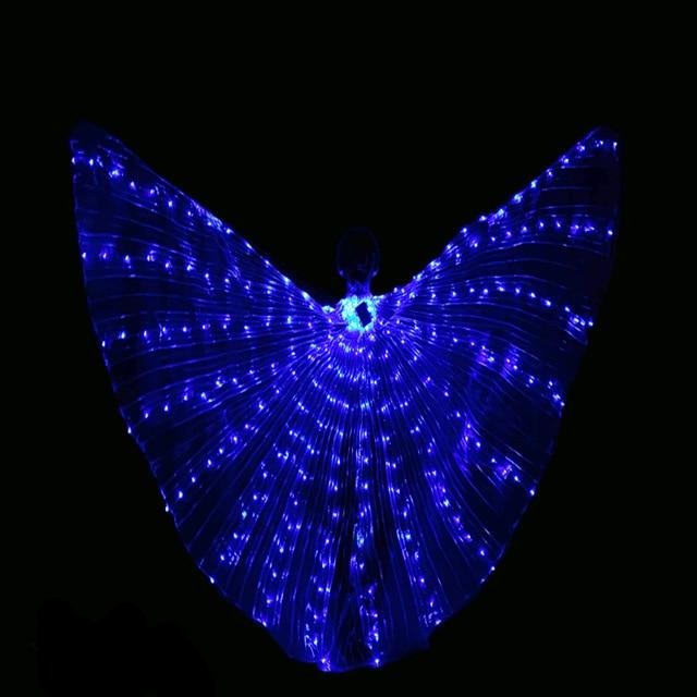 LED Isis Wings - Light-Up Costume Butterfly Wings with Telescopic Rods, 7 Colors, Adult & Child Sizes
