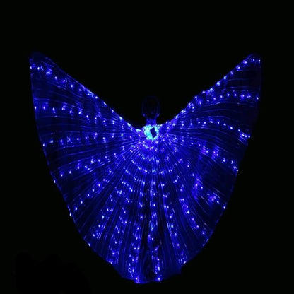 LED Isis Wings - Light-Up Costume Butterfly Wings with Telescopic Rods, 7 Colors, Adult & Child Sizes
