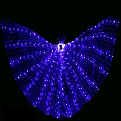 LED Isis Wings - Light-Up Costume Butterfly Wings with Telescopic Rods, 7 Colors, Adult & Child Sizes