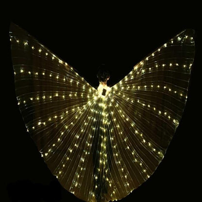 LED Isis Wings - Light-Up Costume Butterfly Wings with Telescopic Rods, 7 Colors, Adult & Child Sizes