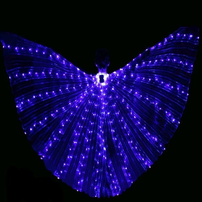 LED Isis Wings - Light-Up Costume Butterfly Wings with Telescopic Rods, 7 Colors, Adult & Child Sizes