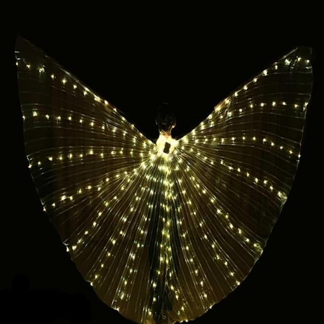 LED Isis Wings - Light-Up Costume Butterfly Wings with Telescopic Rods, 7 Colors, Adult & Child Sizes