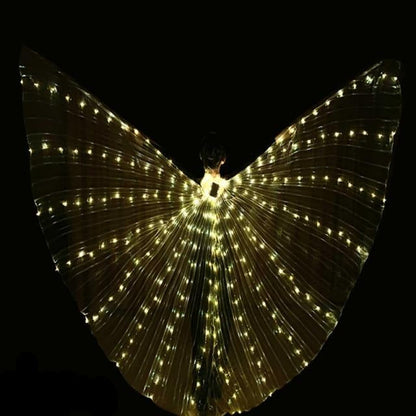 LED Isis Wings - Light-Up Costume Butterfly Wings with Telescopic Rods, 7 Colors, Adult & Child Sizes