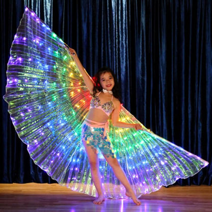 LED Isis Wings - Light-Up Costume Butterfly Wings with Telescopic Rods, 7 Colors, Adult & Child Sizes