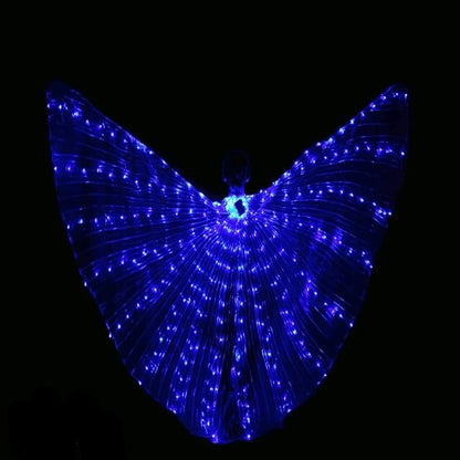 LED Isis Wings - Light-Up Costume Butterfly Wings with Telescopic Rods, 7 Colors, Adult & Child Sizes