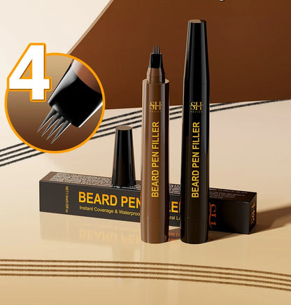Beard Filler Pen & Brush Set – Waterproof Beard Enhancer for Moustache Definition, Shape, and Lasting Hair Line Repair