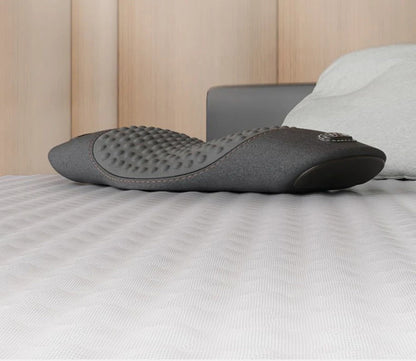 Lumbar Support Massage Pillow – Ergonomic Electric Waist Cushion with Heat and Vibration for Back Relief, Relaxation, and Daily Comfort