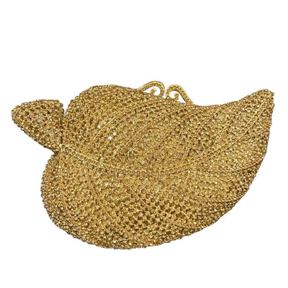 Crystal Tree Leaf Clutch – Women’s Gold, Orange, Green & Blue Diamond Evening Bags for Weddings, Parties & Luxury Fashion