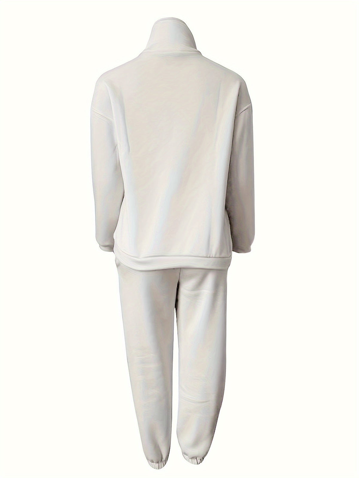 Women’s Two-Piece Zip Sweatshirt & Pants Set – Long Sleeve Casual Lounge Outfit with Elastic Waist Design