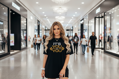 Women’s Motivational Gym Workout T-Shirt – Lightweight Fitness Training Tee with Inspirational “It’s You vs You” Print, Breathable Athletic Shirt for Gym and Training