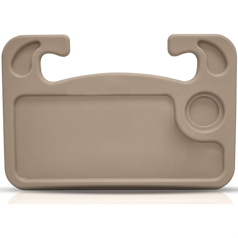 Universal 2-in-1 Car Steering Wheel Tray – Multi-Purpose Vehicle Organizer with Laptop Holder, Pen Slot & Built-In Drink Coaster for Travel and Work