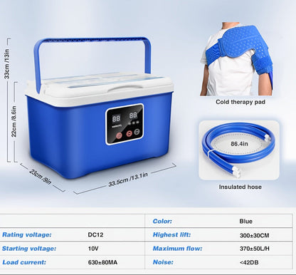 Upgraded Cold Therapy Machine – Digital Ice Therapy System with Quiet Pump and Adjustable Knee Pad