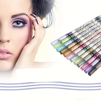 Multi-Purpose Eyeliner Pencil Set – 12Pcs Smooth Gel Texture Works as Lip Liner, Eyeshadow Stick, or Long-Lasting Eye Makeup Tool