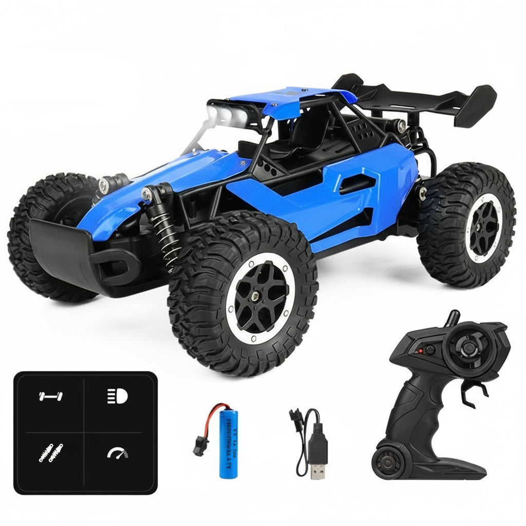 High-Speed Off-Road RC Buggy – 1:16 Scale 2.4GHz Remote Control Car with LED Lights & Rechargeable Battery
