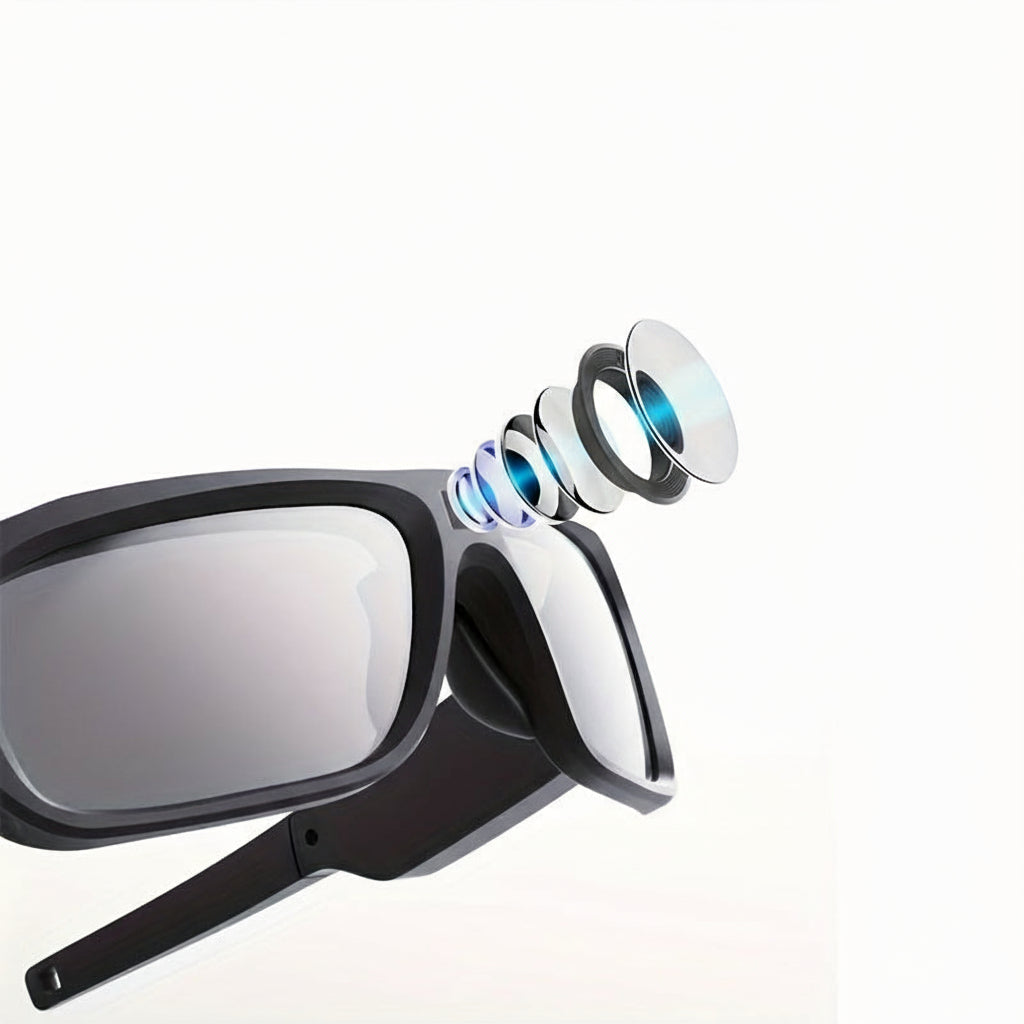 Camera Sunglasses – Hands-Free Video Recording Eyewear for Cycling, Fishing and Walking, Records to a microSD Card