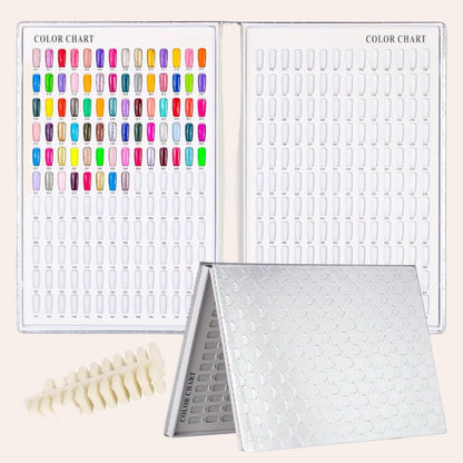 Heart Nail Sample Chart – 308 Color, 360-Tip Gel Display Book for Salon-Ready Nail Art, No Glue or Pasting Needed