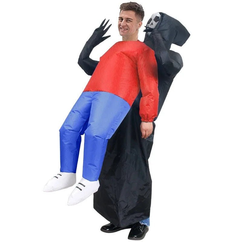Death Grim Reaper Inflatable Costume - Robe Mask Ghost Blow Up Costumes for Halloween