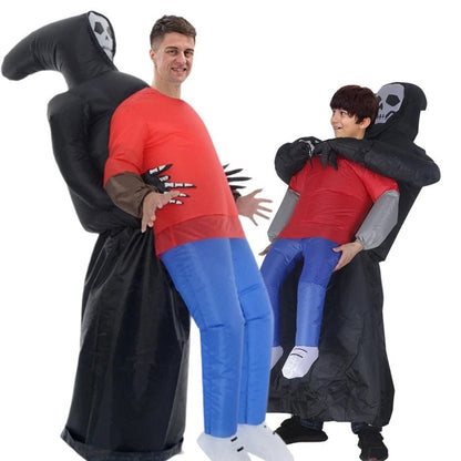 Death Grim Reaper Inflatable Costume - Robe Mask Ghost Blow Up Costumes for Halloween