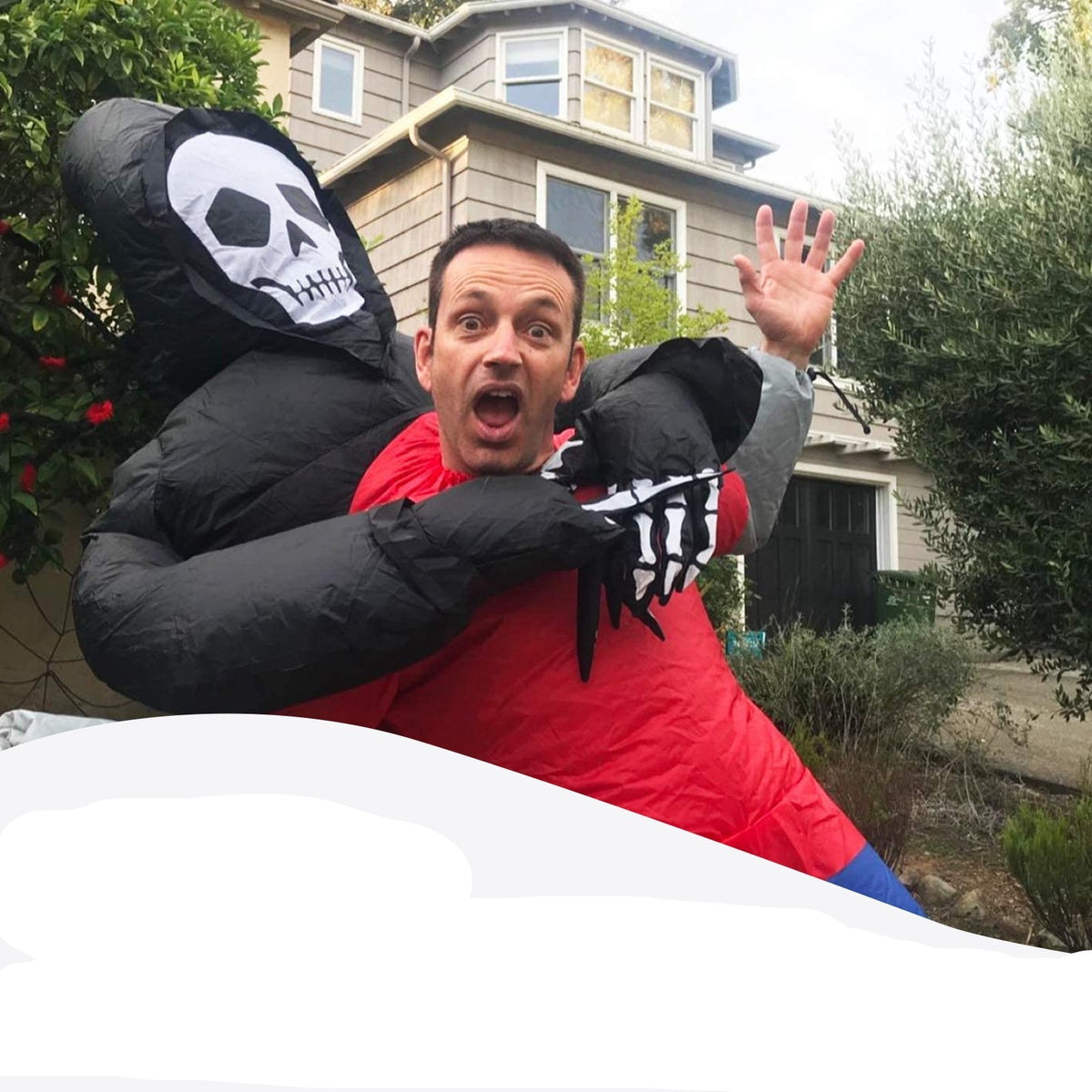 Death Grim Reaper Inflatable Costume - Robe Mask Ghost Blow Up Costumes for Halloween