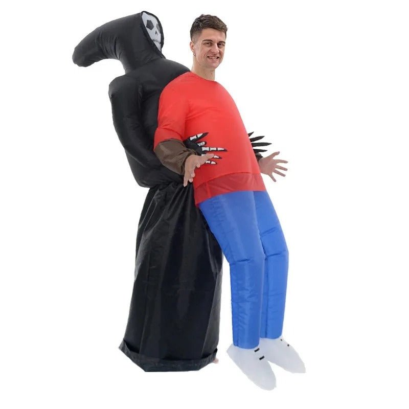 Death Grim Reaper Inflatable Costume - Robe Mask Ghost Blow Up Costumes for Halloween