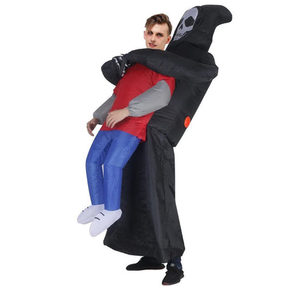Death Grim Reaper Inflatable Costume - Robe Mask Ghost Blow Up Costumes for Halloween