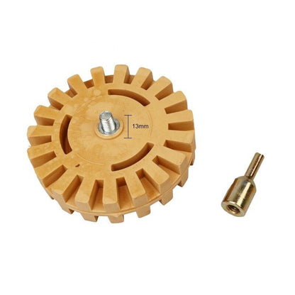Decal Remover Wheel Tool - Rubber Eraser Wheel with Drill Arbor for Vinyl, Pinstripes & Adhesive