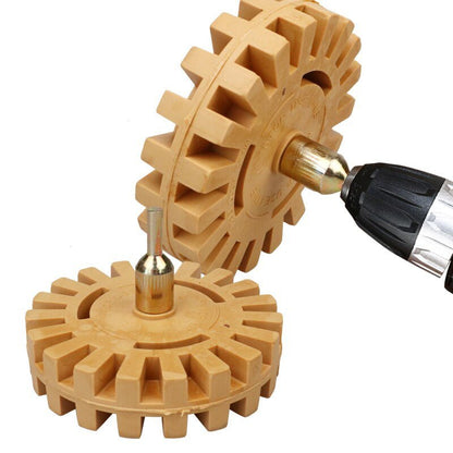 Decal Remover Wheel Tool - Rubber Eraser Wheel with Drill Arbor for Vinyl, Pinstripes & Adhesive