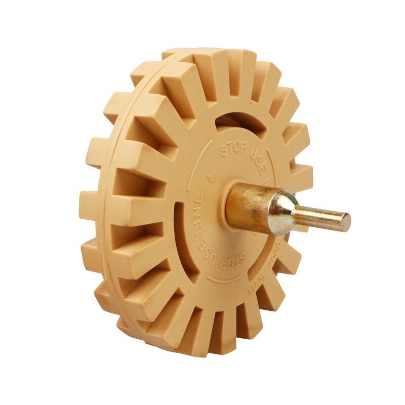 Decal Remover Wheel Tool - Rubber Eraser Wheel with Drill Arbor for Vinyl, Pinstripes & Adhesive