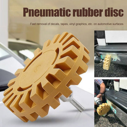 Decal Remover Wheel Tool - Rubber Eraser Wheel with Drill Arbor for Vinyl, Pinstripes & Adhesive