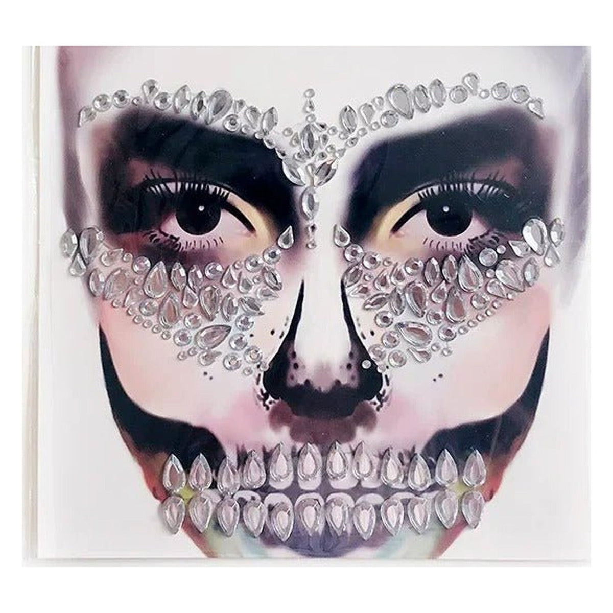 Halloween Face Stickers - Party Horror Grimace Decorations, Acrylic Gem Temporary Tattoo Stickers