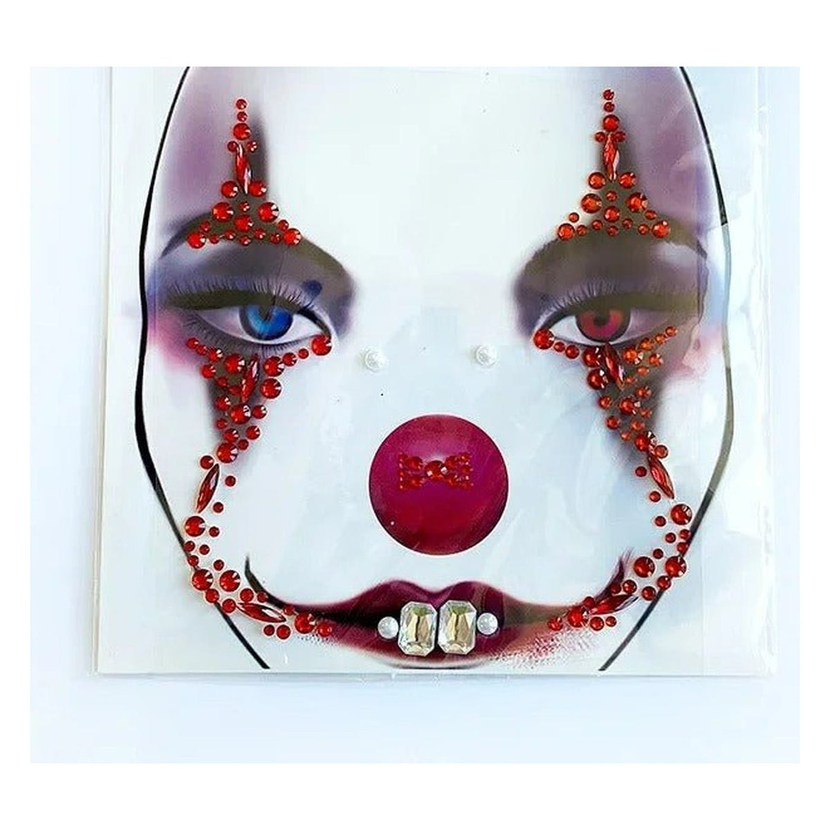 Halloween Face Stickers - Party Horror Grimace Decorations, Acrylic Gem Temporary Tattoo Stickers