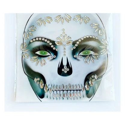Halloween Face Stickers - Party Horror Grimace Decorations, Acrylic Gem Temporary Tattoo Stickers