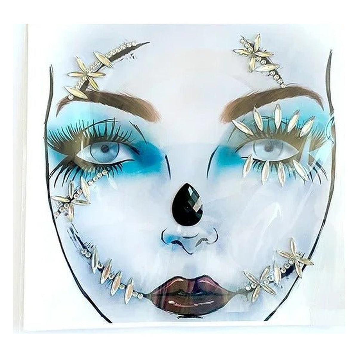 Halloween Face Stickers - Party Horror Grimace Decorations, Acrylic Gem Temporary Tattoo Stickers