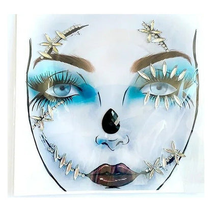 Halloween Face Stickers - Party Horror Grimace Decorations, Acrylic Gem Temporary Tattoo Stickers
