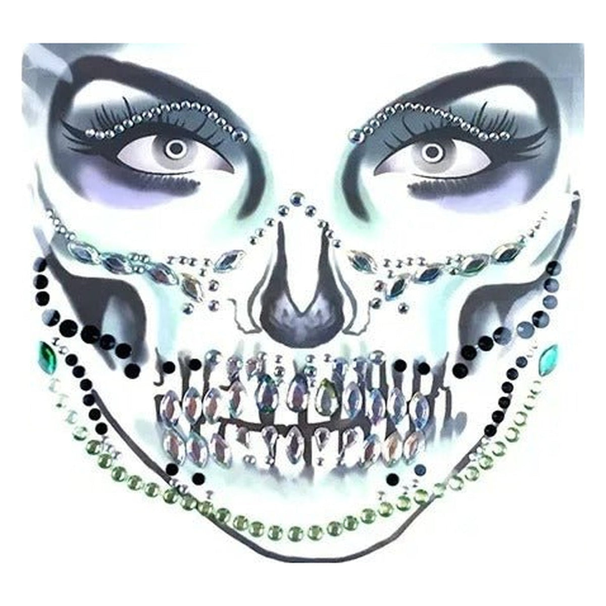 Halloween Face Stickers - Party Horror Grimace Decorations, Acrylic Gem Temporary Tattoo Stickers